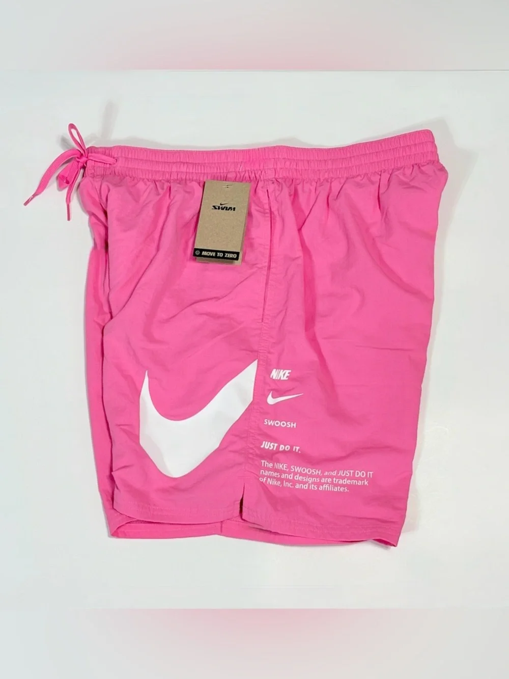Nike Men's Hot Pink Swim Trunks with White Swoosh volley short board shorts